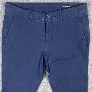 Bonobos Pants Mens 33x30 Slim Navy Blue Chino‎ Stretch Floral Pockets Preppy